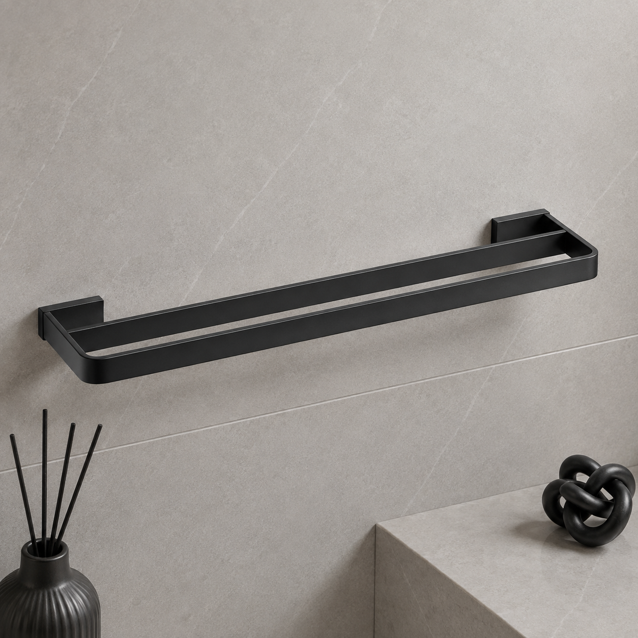 Bedgebury Double Towel Bar | Chrome, Matt Black, Gunmetal Grey & Matt Brushed Brass