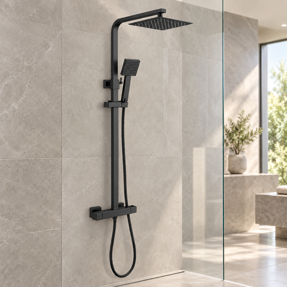 Bedgebury Square Thermostatic Shower Valve & Kit