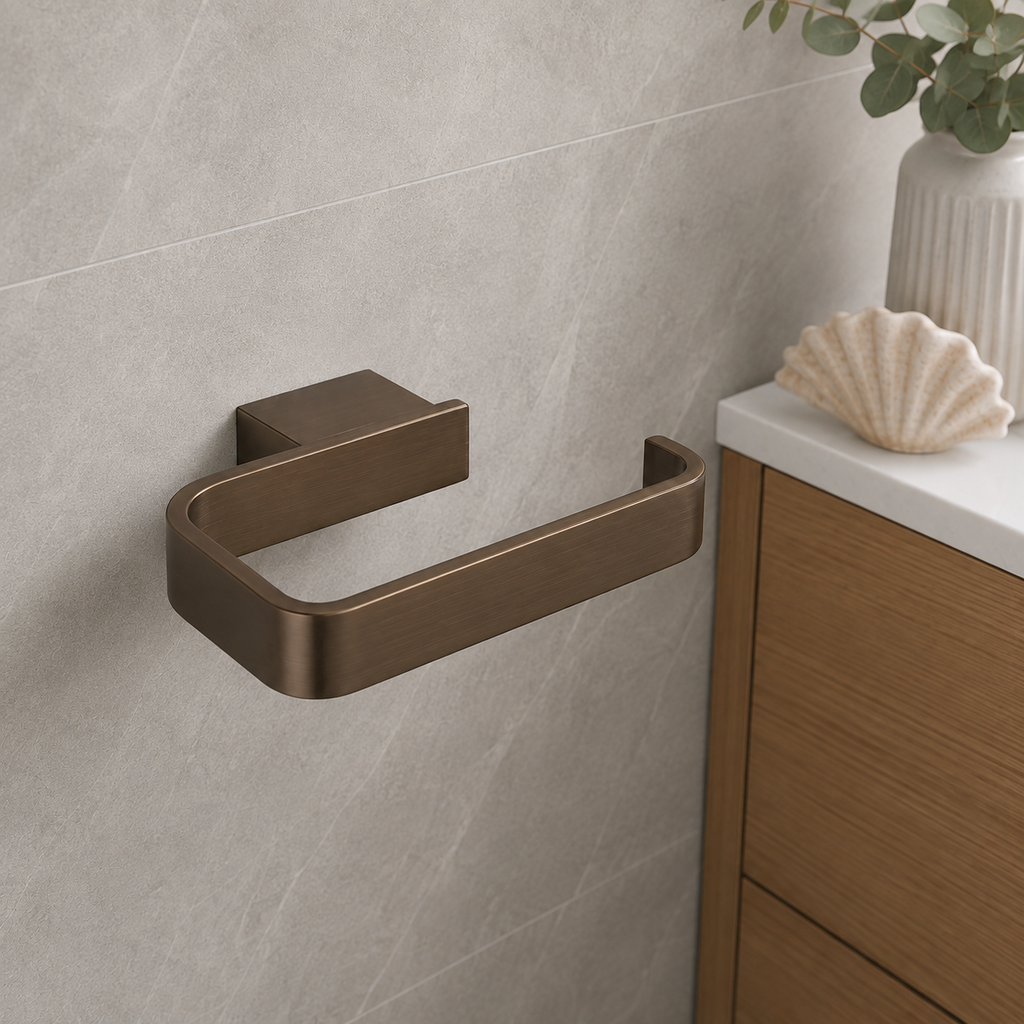Bedgebury Toilet Roll Holder 153 x 79 x 20mm - Chrome | Matt Black | Brushed Brass | Brushed Bronze | Gunmetal