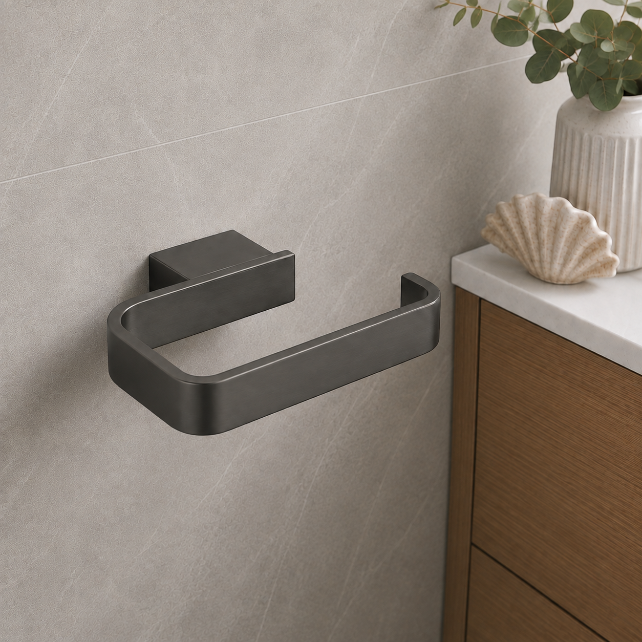 Bedgebury Toilet Roll Holder 153 x 79 x 20mm - Chrome | Matt Black | Brushed Brass | Brushed Bronze | Gunmetal