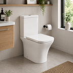 Bedgebury Square Rimless Tornado Flush Open Back Close Coupled WC with Cistern & Soft Close Seat