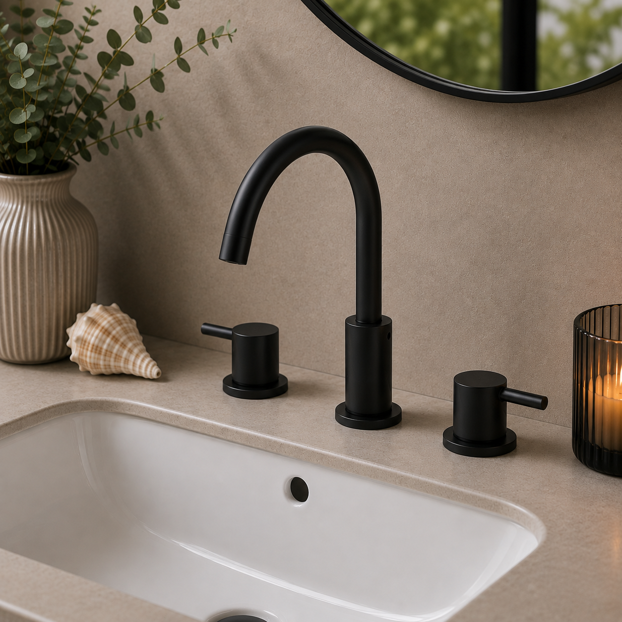 Bewl 3 Tap Hole Deck Mounted Basin Mixer Tap – 3 Finishes