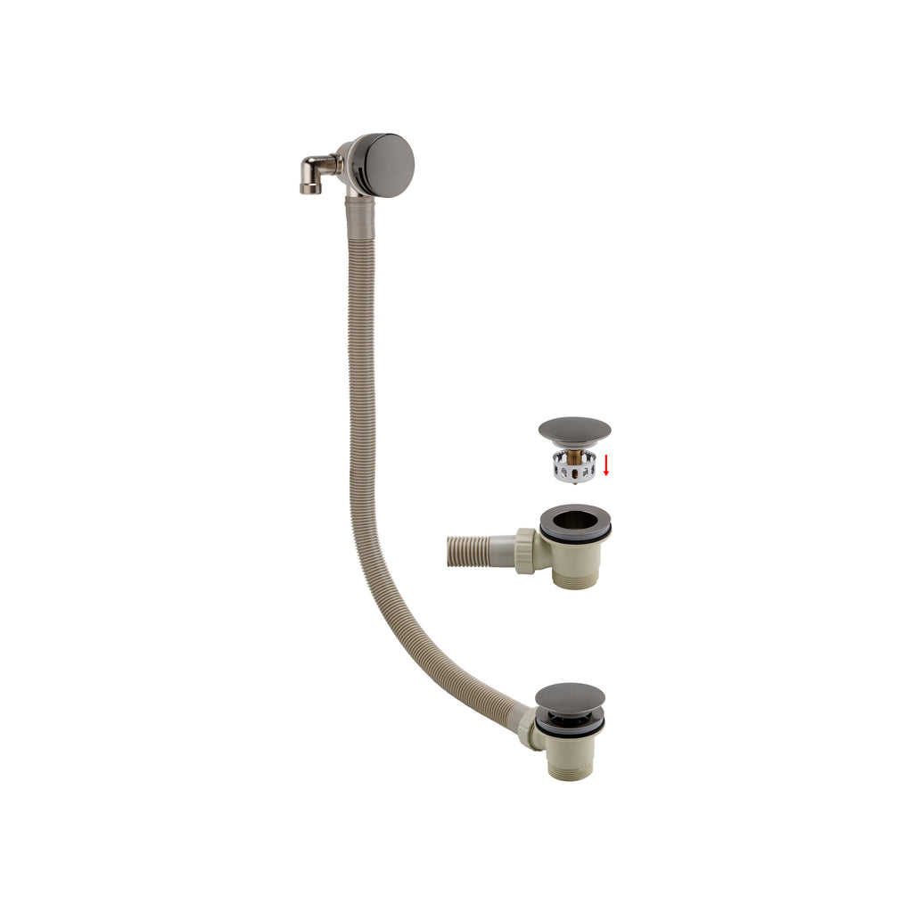 Bewl Round Bath Filler with Easy-Clean Push-Button Waste & Overflow