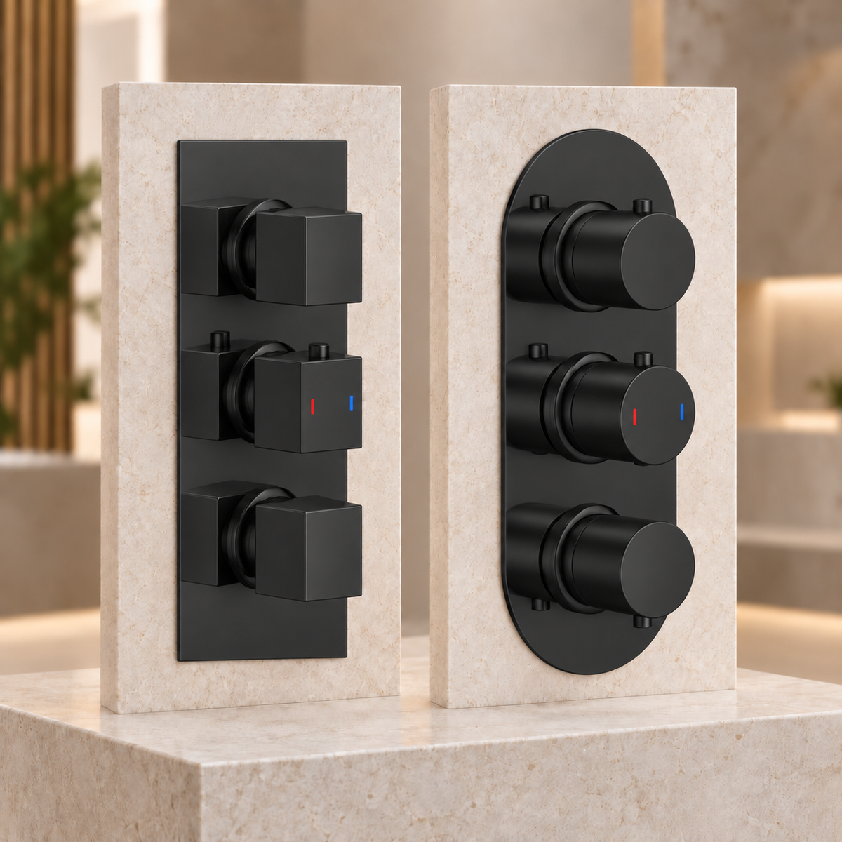 Bewl Triple Outlet Three Control Concealed Thermostatic Shower Valve