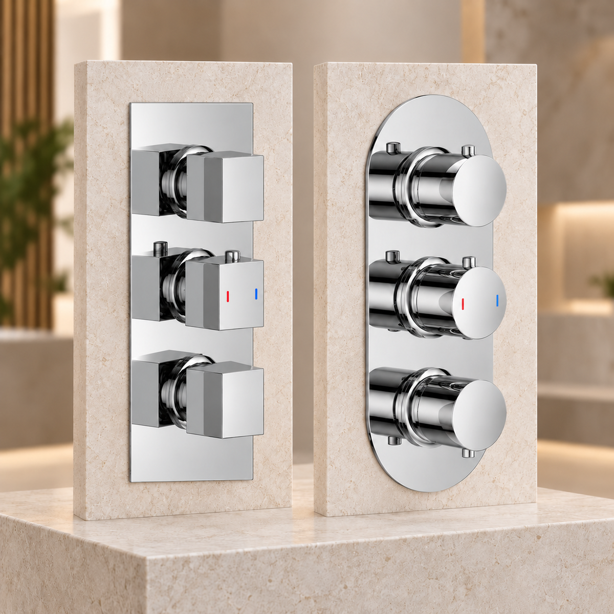 Bewl Triple Outlet Three Control Concealed Thermostatic Shower Valve