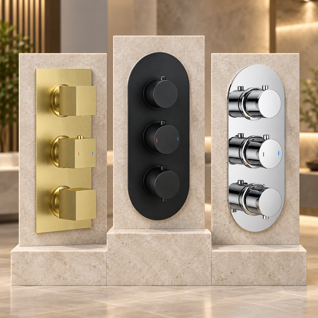 Bewl Triple Outlet Three Control Concealed Thermostatic Shower Valve
