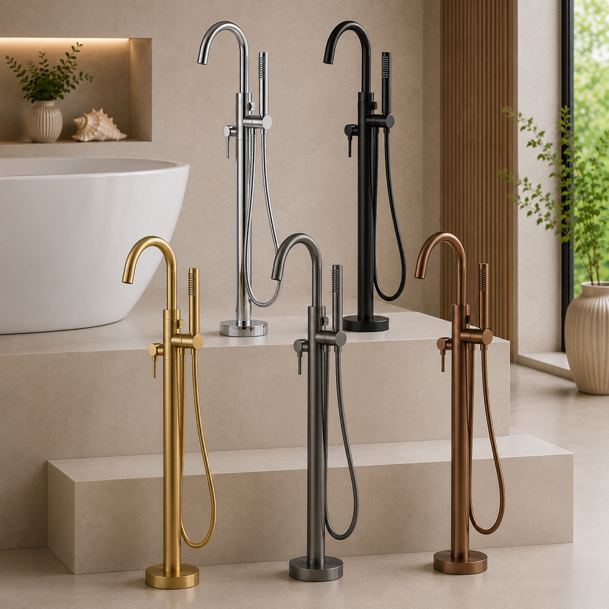 Bewl Freestanding Bath Shower Mixer Tap – 5 Finishes