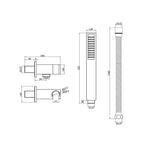 Bewl Round Shower Handset with Wall Bracket & Hose