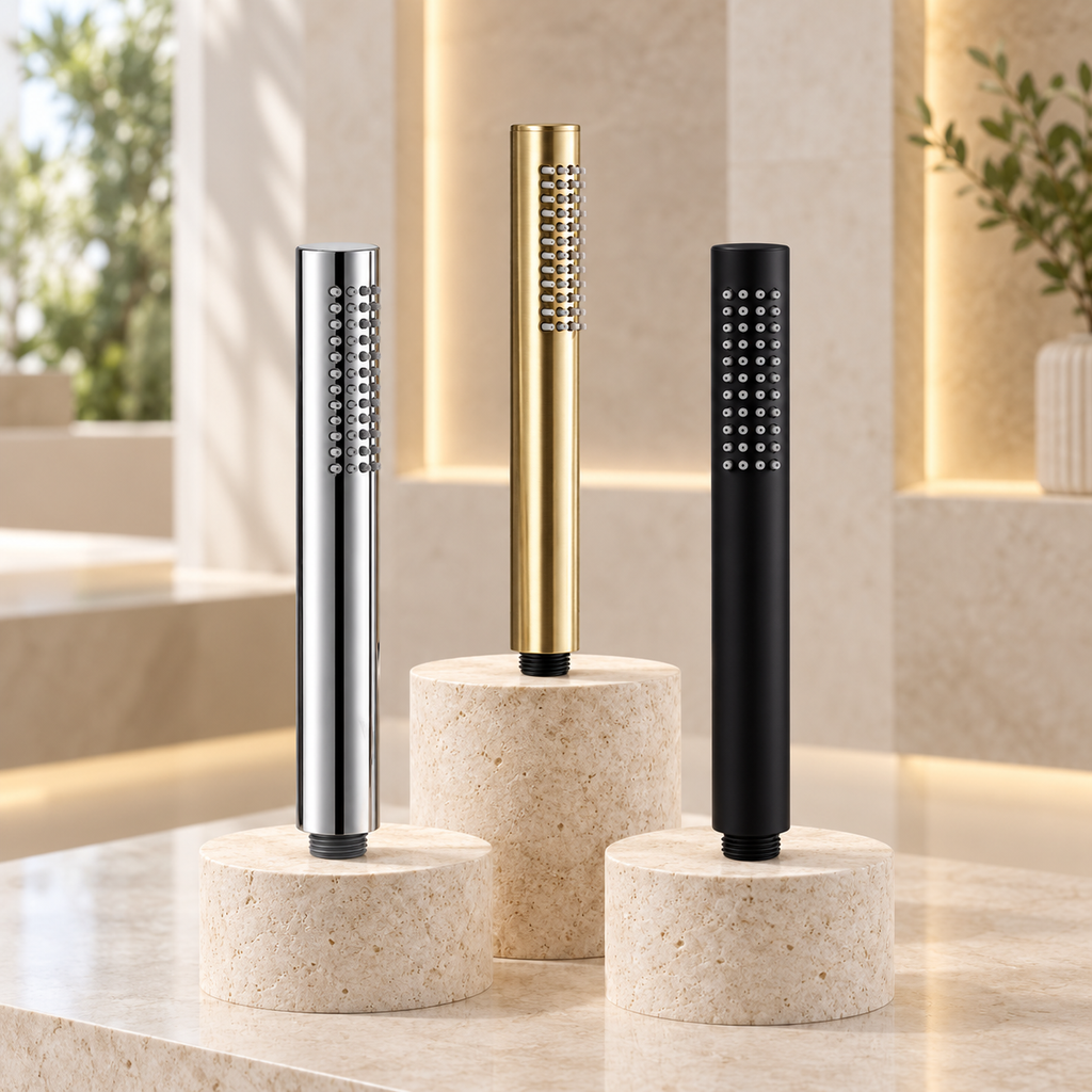 Bewl Round Pencil Shower Handset – 3 Finishes