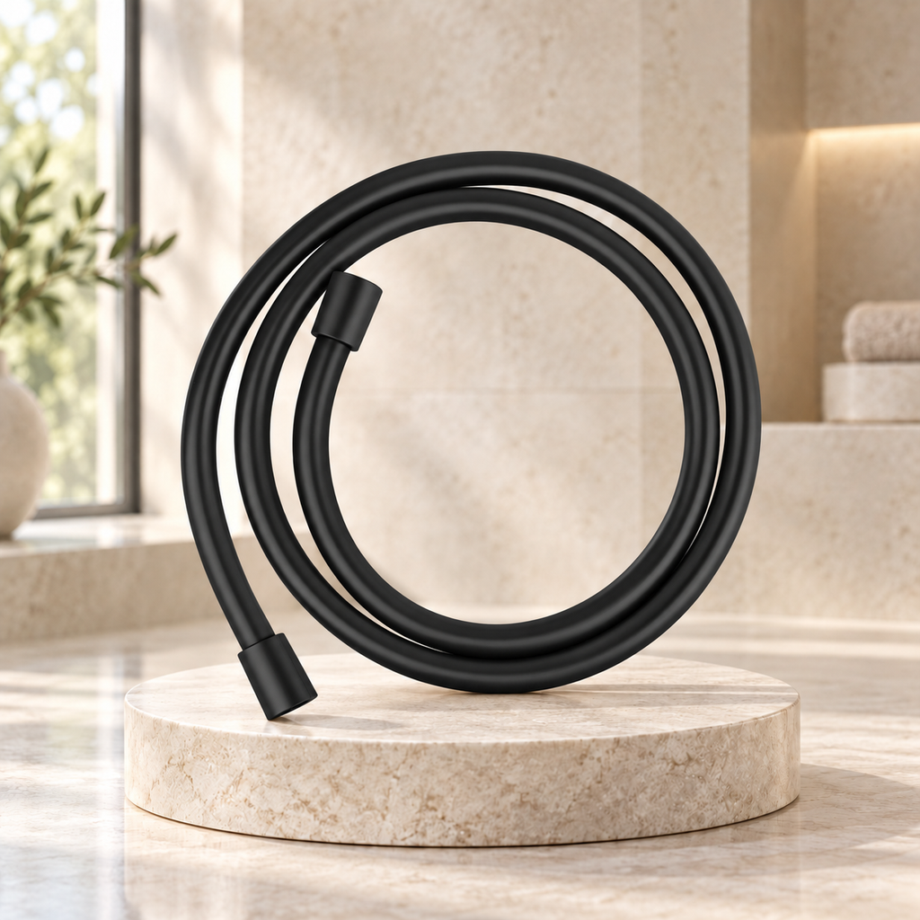 1.5m PVC Shower Hose – Chrome or Matt Black