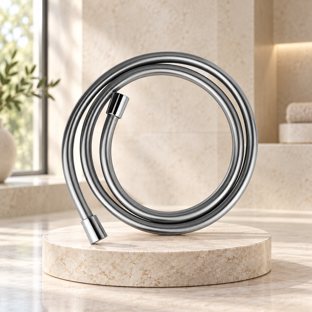 1.5m PVC Shower Hose – Chrome or Matt Black
