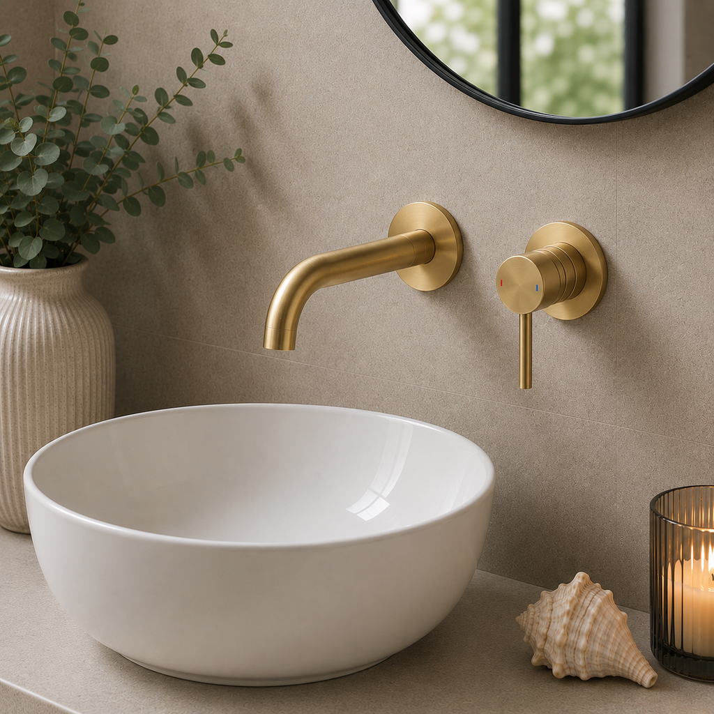 Bewl Single Lever Wall Mounted Basin Mixer Tap – 5 Finishes