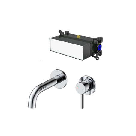 Bewl Single Lever Wall Mounted Basin Mixer Tap – 5 Finishes