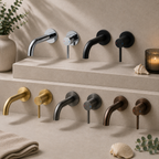 Bewl Single Lever Wall Mounted Basin Mixer Tap – 5 Finishes