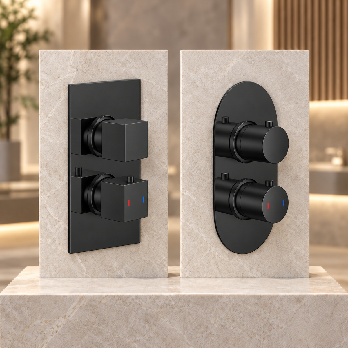 Bewl Single Outlet Two Control Concealed Thermostatic Shower Valve
