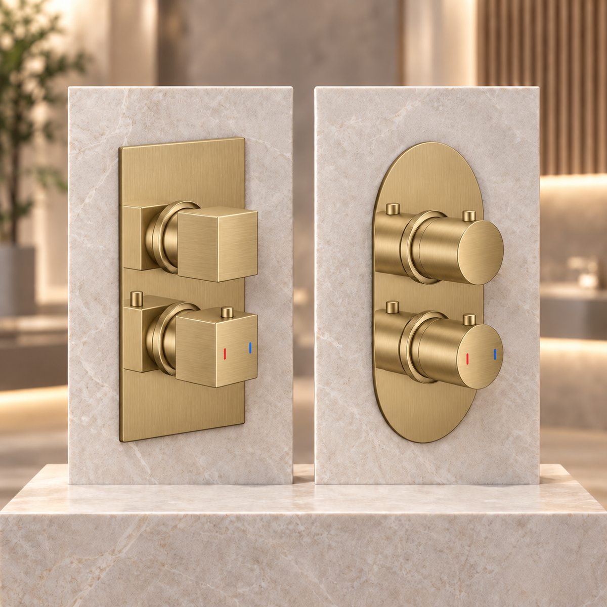 Bewl Single Outlet Two Control Concealed Thermostatic Shower Valve