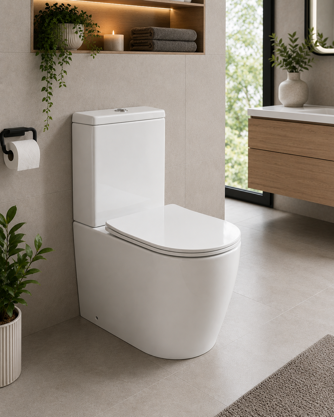Bewl Close Coupled WC with Cistern with Tornado Flush – Closed Back