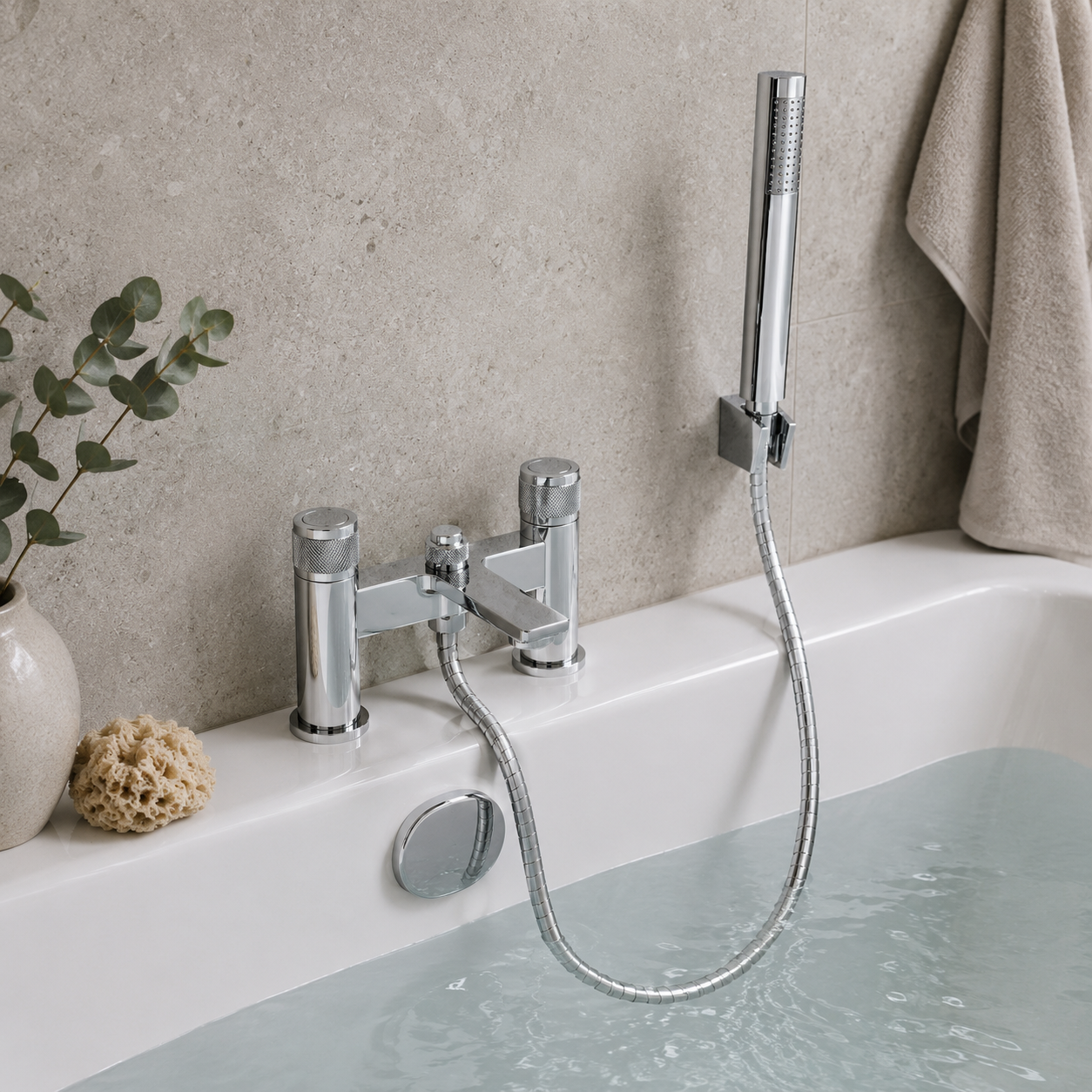 Bidborough Bath Shower Mixer Tap with Handset – Chrome