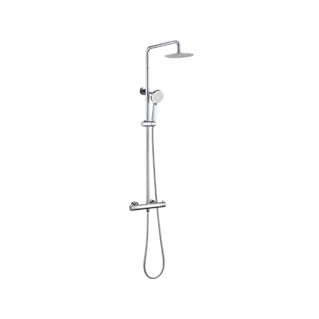 Bidborough Round Thermostatic Shower Kit with Knurled Push Button