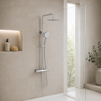 Bidborough Round Thermostatic Shower Kit with Knurled Push Button