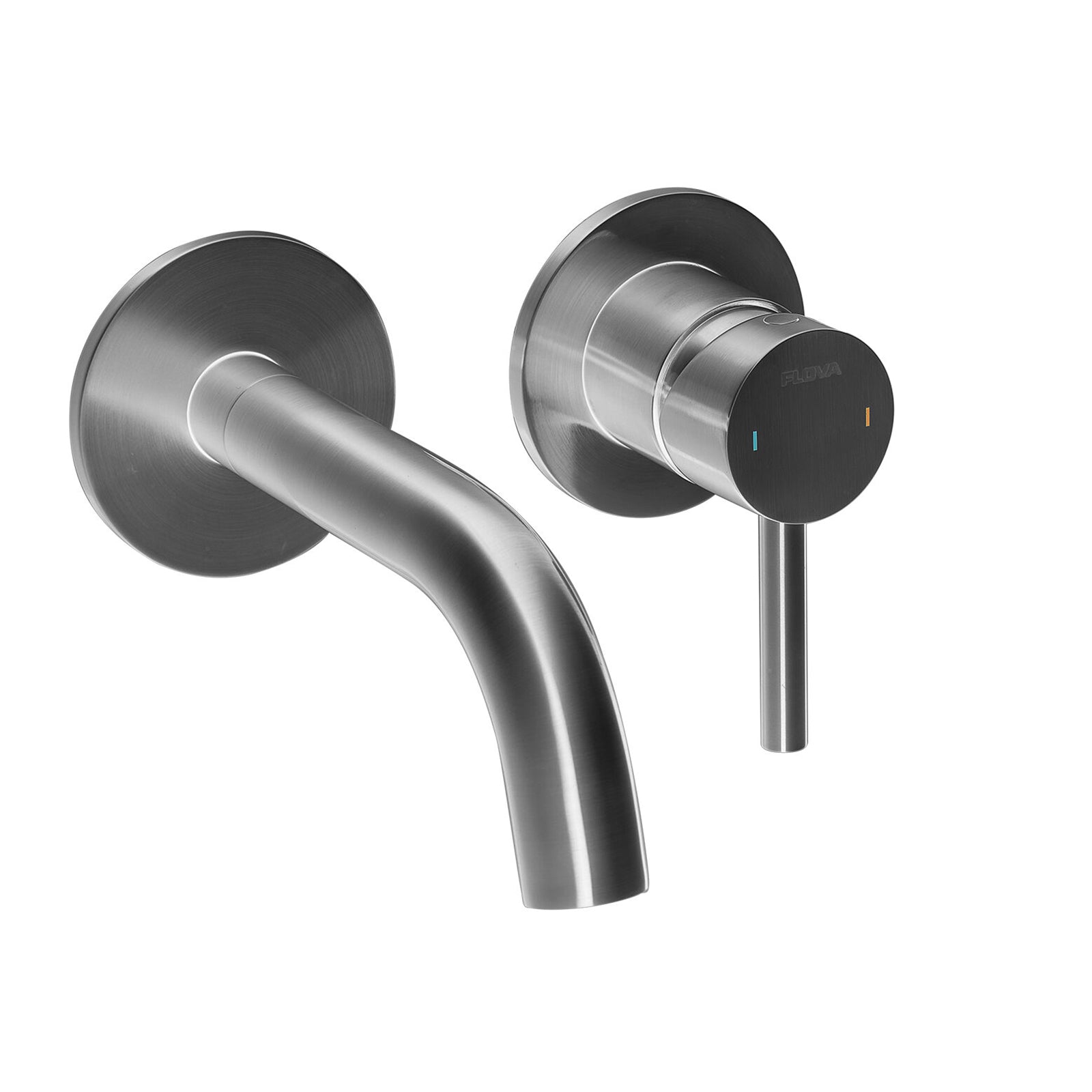 Levo 2 Hole Wall Mounted Basin/Bath Mixer - Brushed Nickel