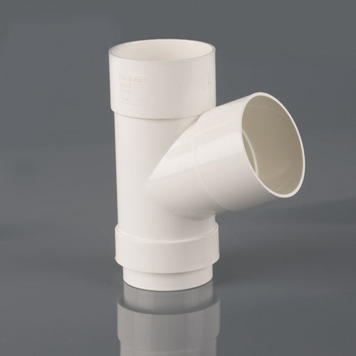 68mm Round 112.5 Deg Downpipe Branch White