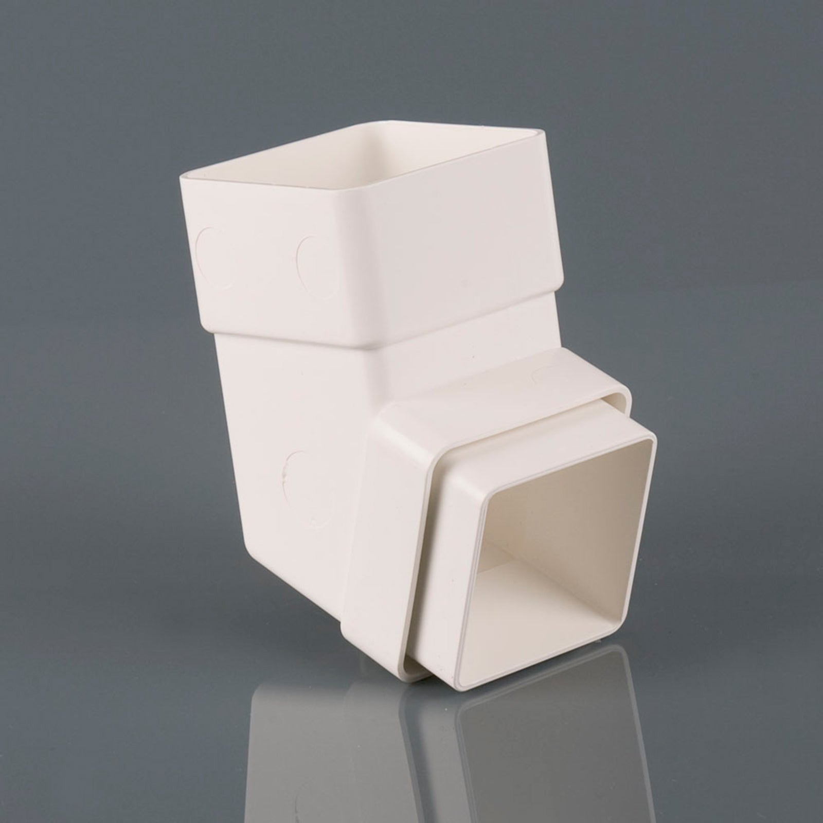 112.5 Deg Top & Bottom Offset Square Downpipe Bend White