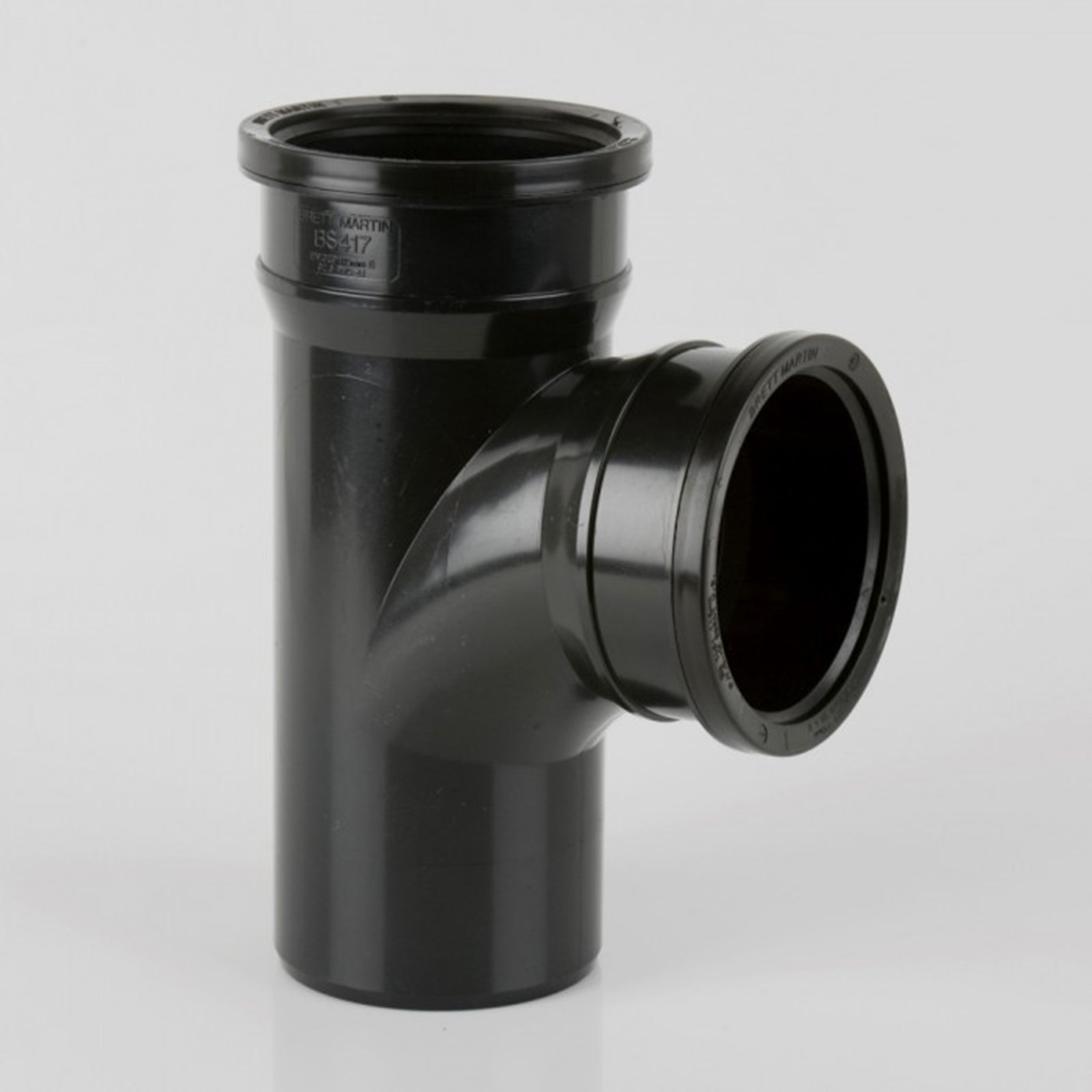 92.5 Deg Double Socket Branch Without Bosses Black