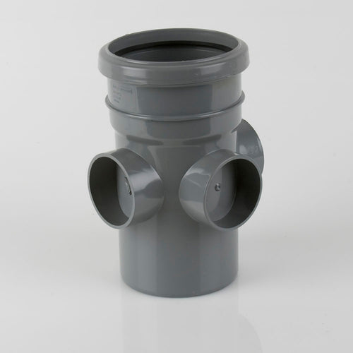 Single Socket Triple Boss Pipe Grey