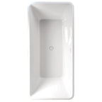 Overhead view of the Cairo bath showing its rectangular interior and central click-clack waste