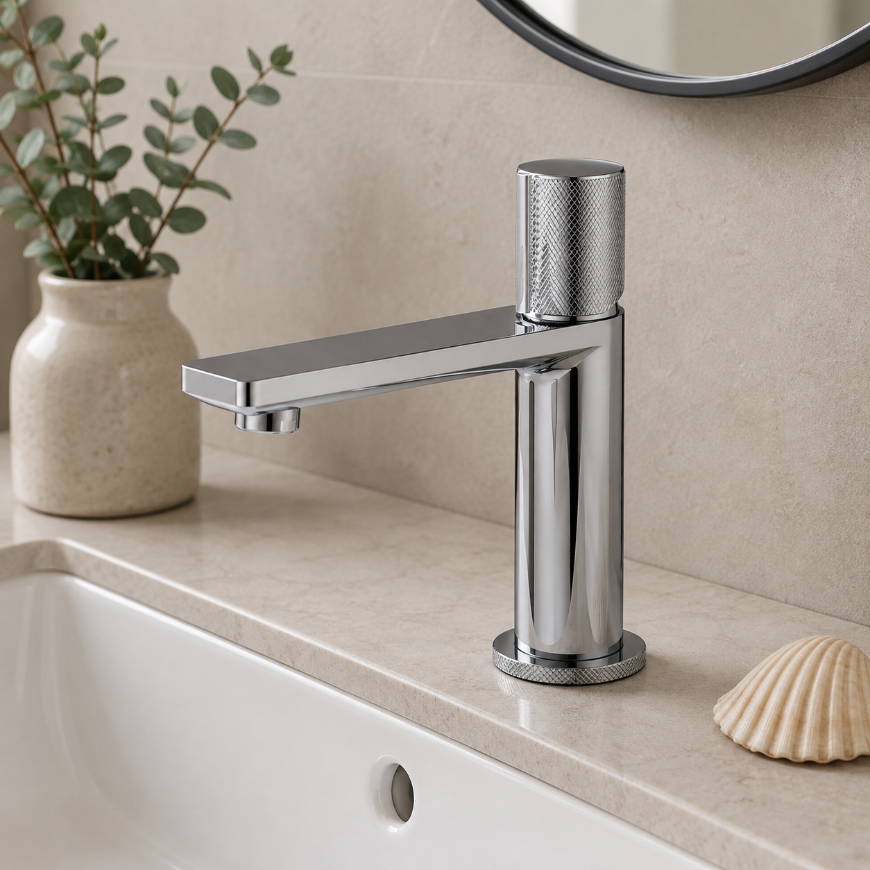 Calverley Mono Basin Mixer Tap with Swivel Spout & Waste – Chrome