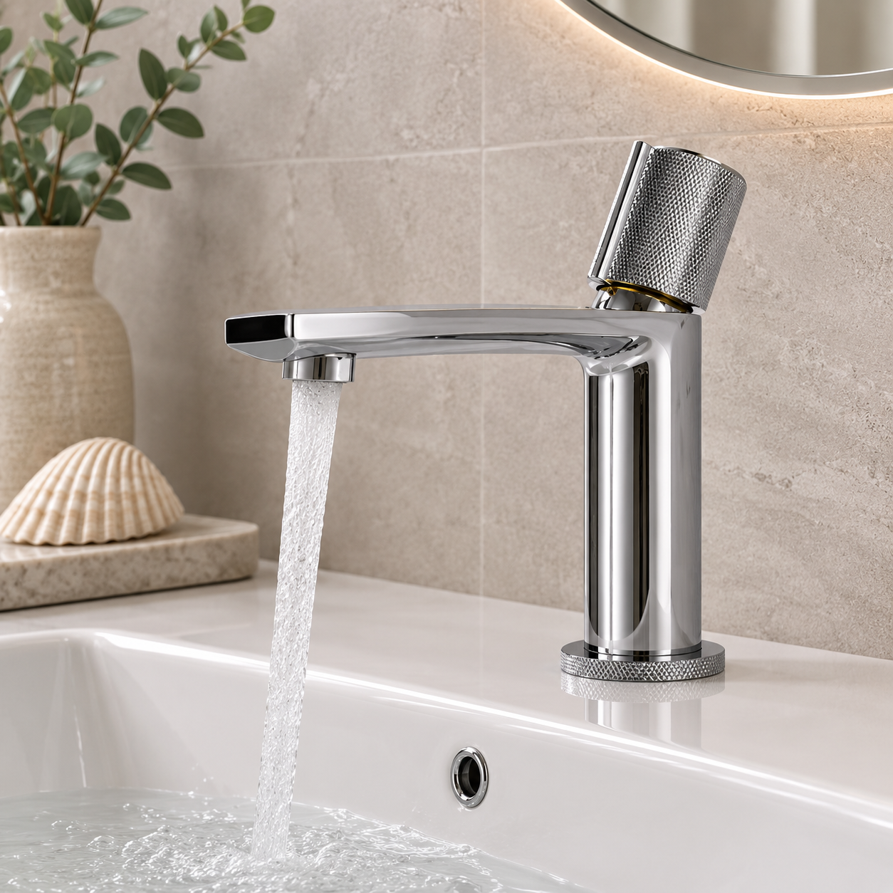 Calverley Mono Basin Mixer Tap with Swivel Spout & Waste – Chrome