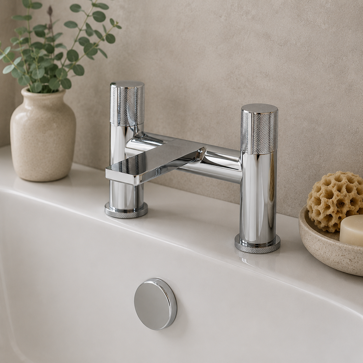 Calverley Deck Mounted Bath Filler Tap – Chrome