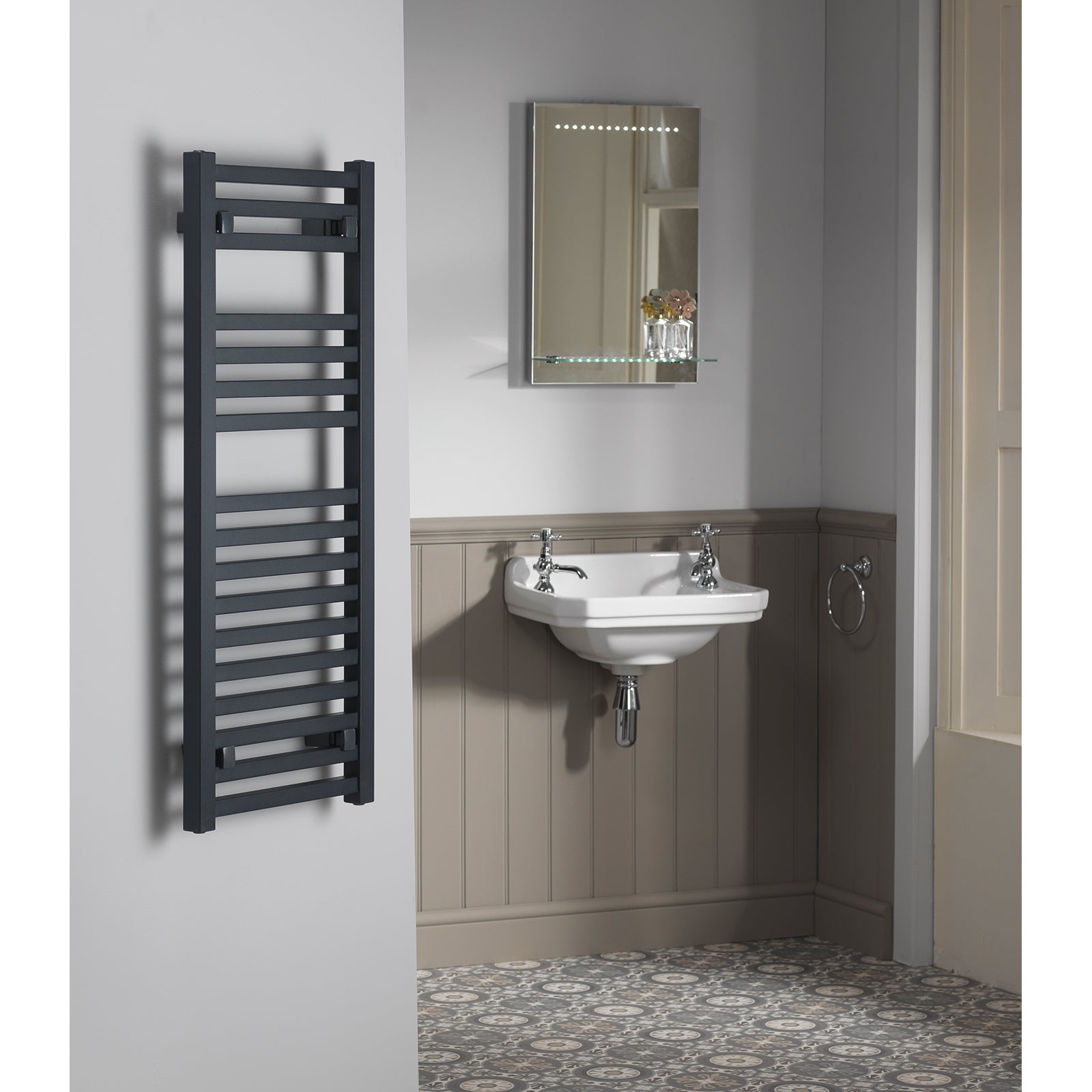Campania Vertical 1200 500mm Anthracite Towel Rails