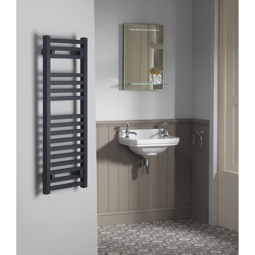 Campania Vertical Towel Rail - Matt Black