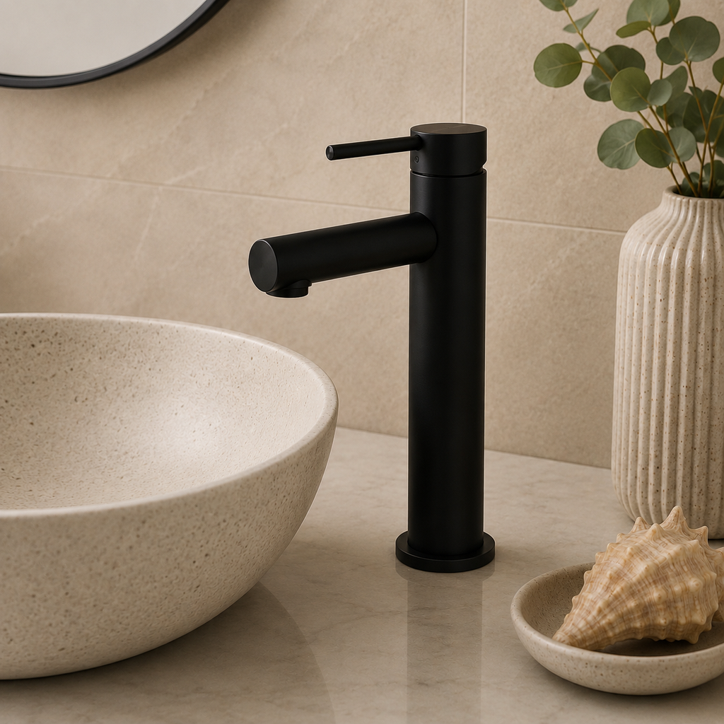 Camden Tall Mono Basin Mixer – Chrome, Matt Black or Matt Brushed Brass