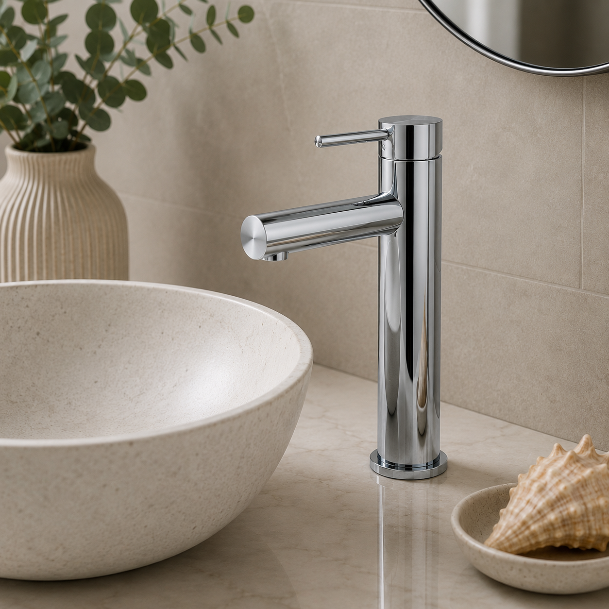 Camden Tall Mono Basin Mixer – Chrome, Matt Black or Matt Brushed Brass