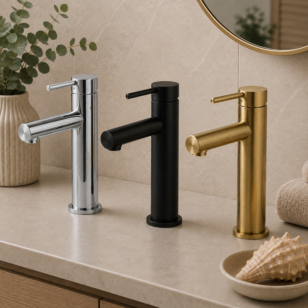 Camden Tall Mono Basin Mixer – Chrome, Matt Black or Matt Brushed Brass