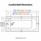 Carolina Single Ended 5mm Acrylic Bath – 5 Sizes