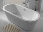 White Carron Halcyon Oval freestanding bath with a separate chrome bath mixer
