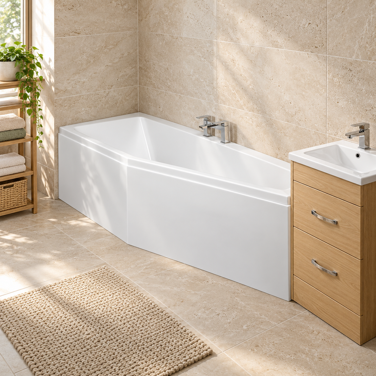 Carron Space Saver Single Ended Carronite Bath – 1700mm – Left or Right Hand