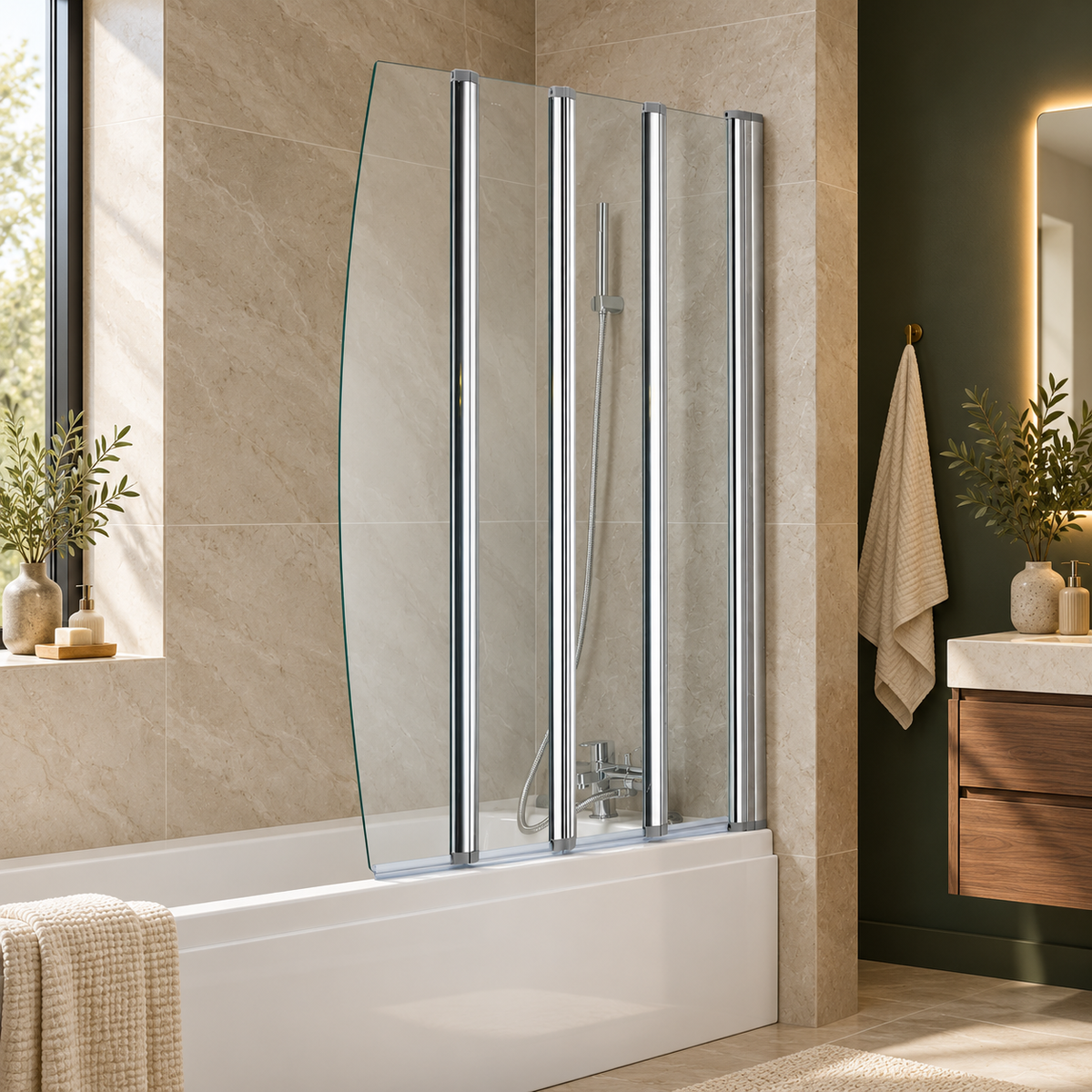 Classic Nouveau Classic 4-Fold Bath Screen