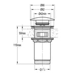 Flova Liberty Universal Slotted/Unslotted Basin Clicker Waste
