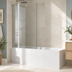 Sommer Evolve 8mm Extended Bath Screen with Fixed Panel - Chrome