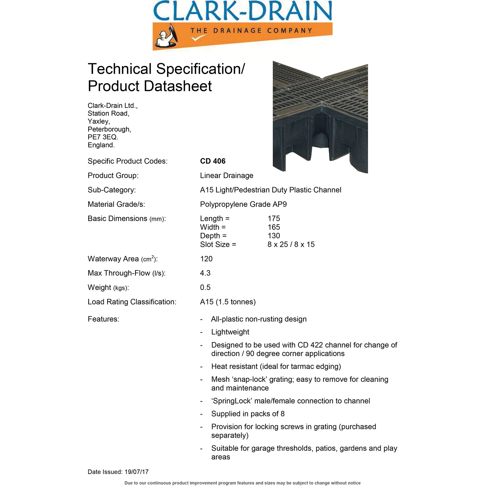 Polypropylene A15 Quad Corner