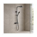 Utah Square Thermostatic Shower & Riser Kit – Matt Black