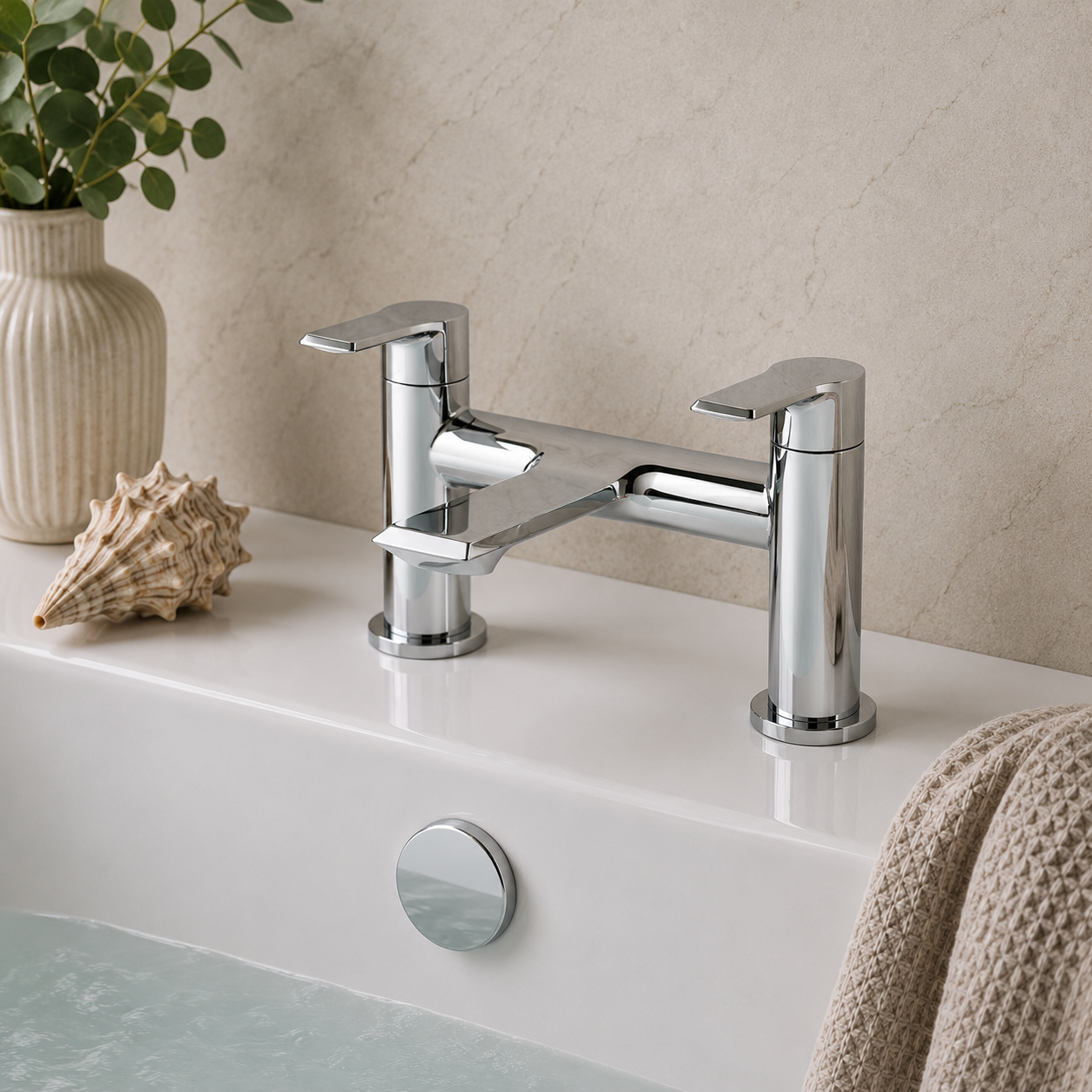 Chartwell Deck Mounted Bath Filler – Chrome