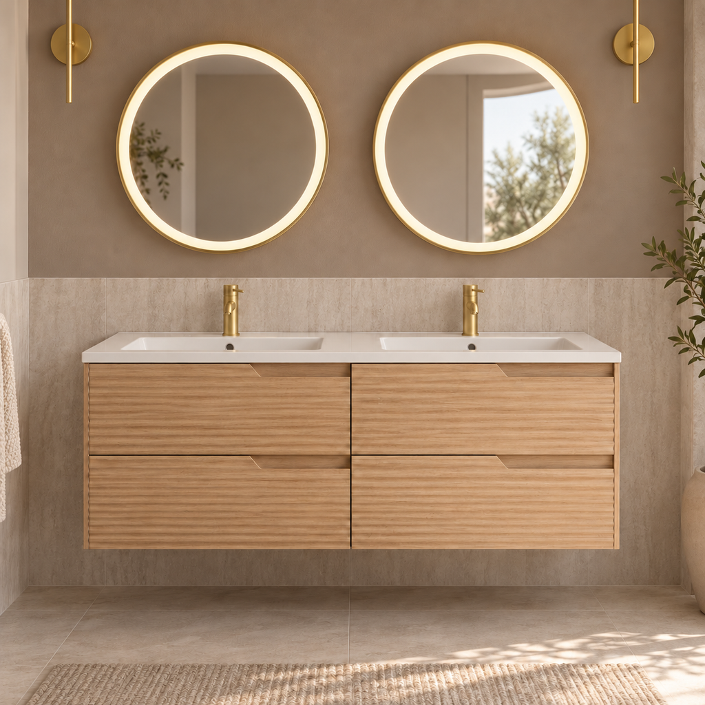 Civetta 120 Double Basin Wall Hung Vanity Unit Combination