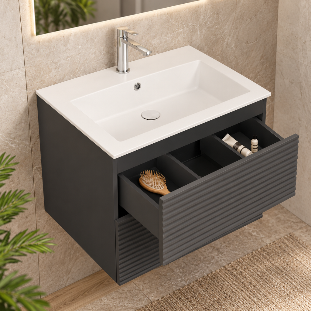Civetta 60 2 Drawer Wall Hung Vanity Unit & Basin Combination