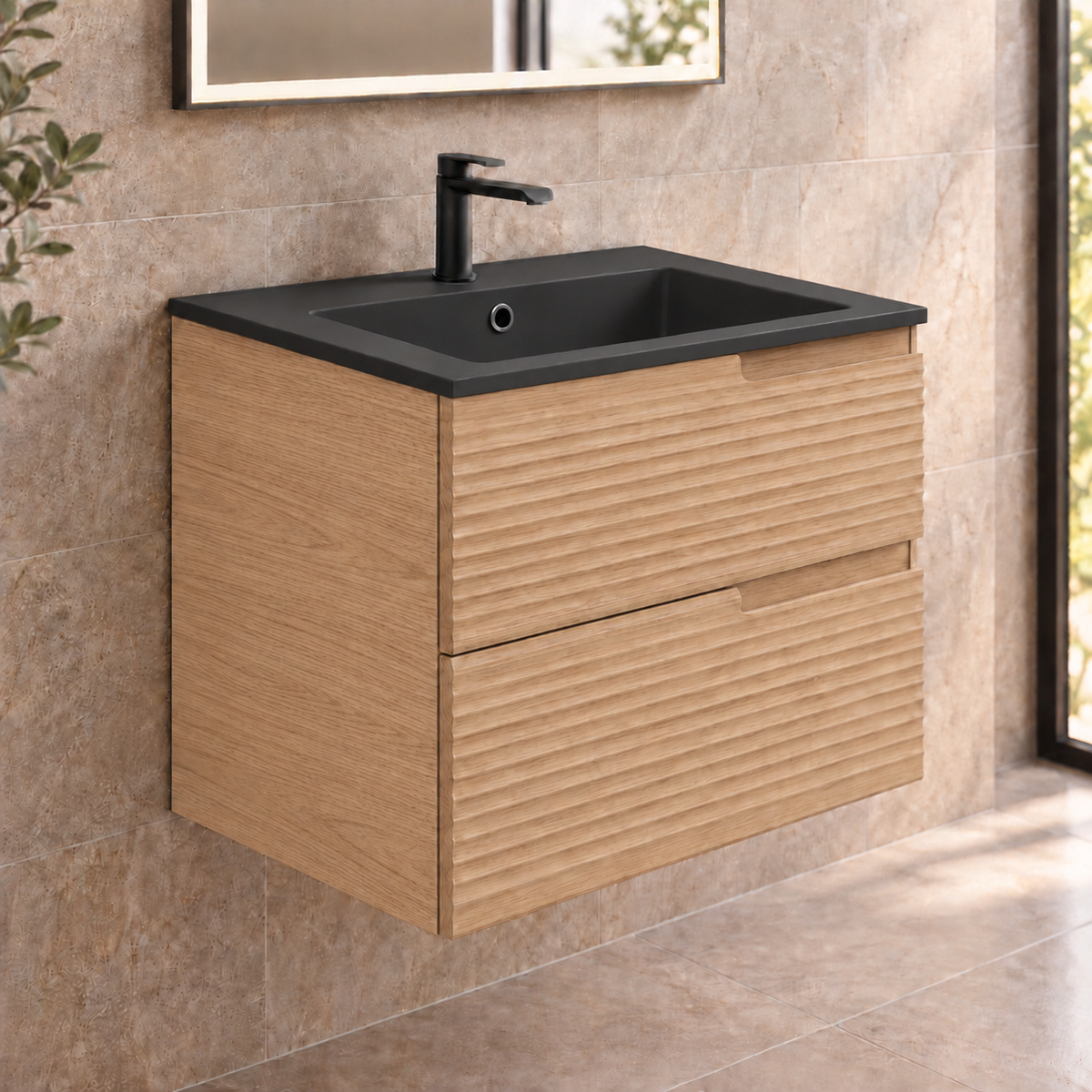 Civetta 60 2 Drawer Wall Hung Vanity Unit & Basin Combination